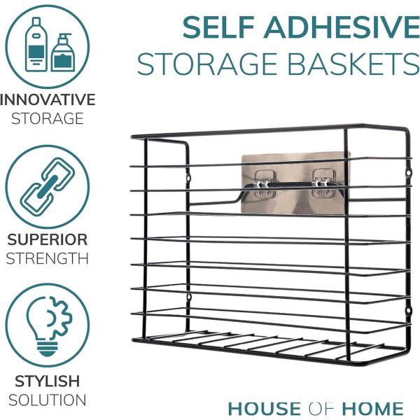 Wall Mounted Kitchen Storage Basket in Black Powder Coating - Image 7