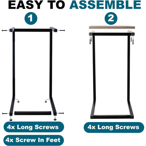 C Shaped Side Table Black Powder Coating - Image 3