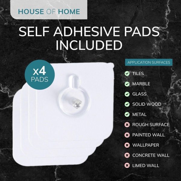 Self Adhesive 2 Tier Aluminium Shower Caddy with Bottom Hooks - Image 6