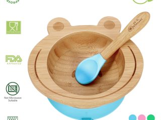 VINSANI FROG BAMBOO BOWL & SPOON SET