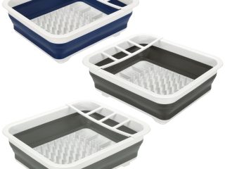 Vinsani Collapsible Folding Quality Dish Drainer Cutlery Plate Holder Drying Rack