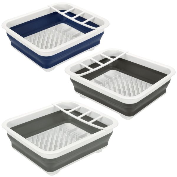 Vinsani Collapsible Folding Quality Dish Drainer Cutlery Plate Holder Drying Rack