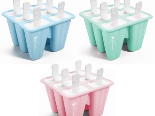 Vinsani Ice Lolly Mould Silicone 6 Cavity Popsicle Mould Reusable Ice Cream Mould Ice Pop Moulds BPA Free Easy Release Ice Lolly Maker with Non-Spill Lid for Kids Adults DIY