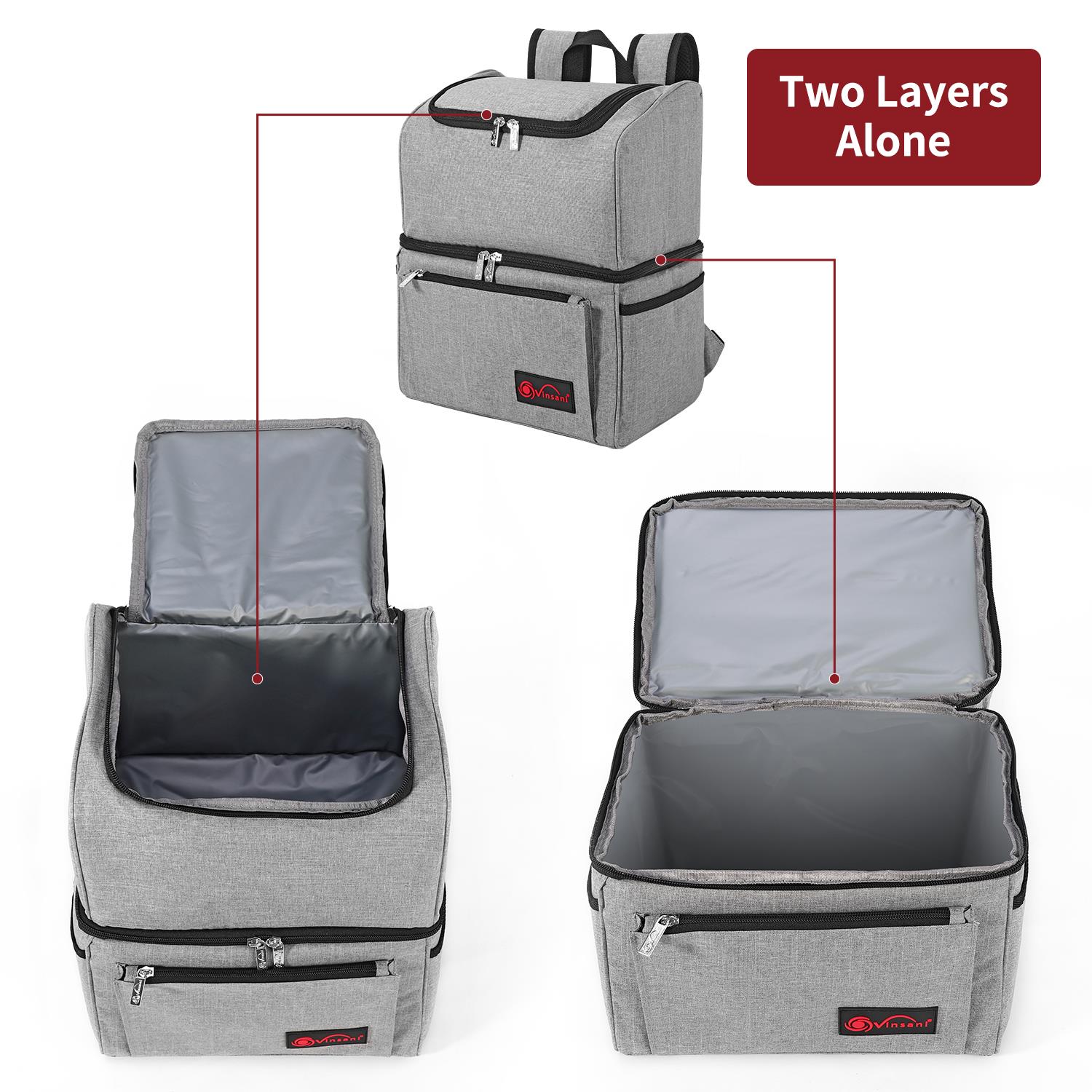 VINSANI 18L GREY BACKPACK COOLER BAG 1010123 - Image 8