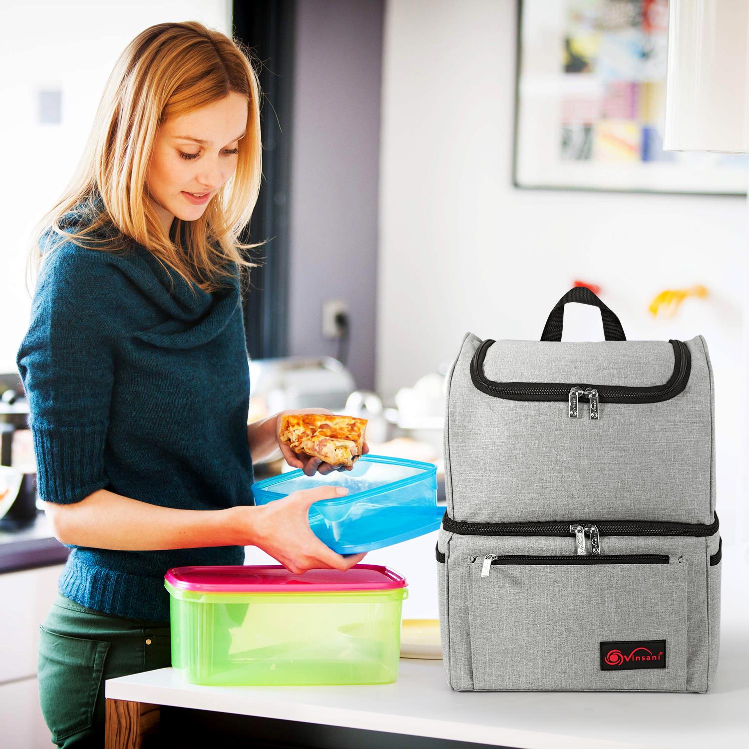 VINSANI 18L GREY BACKPACK COOLER BAG 1010123 - Image 7