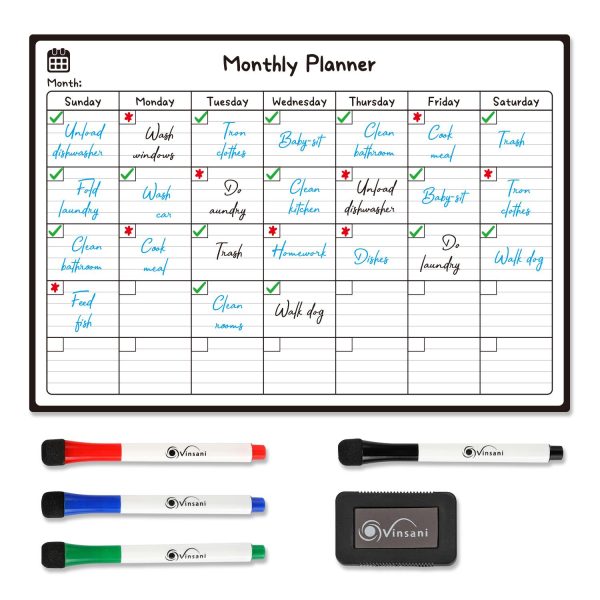 Vinsani Monthly Planner 4 Markers & Eraser 0000145