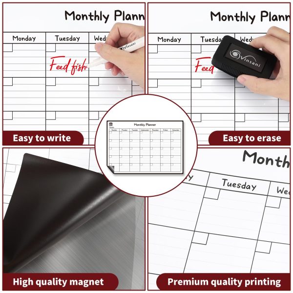 Vinsani Monthly Planner 4 Markers & Eraser 0000145 - Image 6