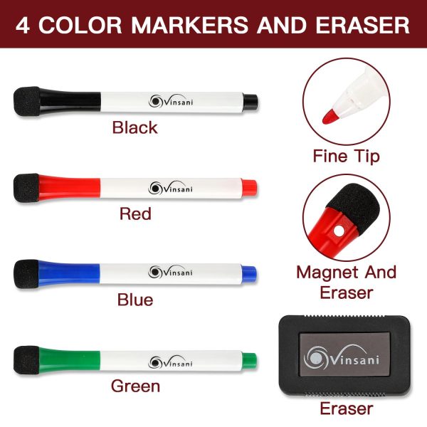 Vinsani Monthly Planner 4 Markers & Eraser 0000145 - Image 3