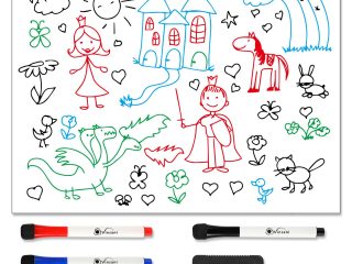 Vinsani 450x600 Whiteboard w/ 4 Markers and Eraser 0000143