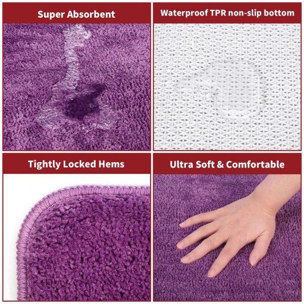 VINSANI BATH MAT 50X80cm PURPLE 1010163 - Image 5