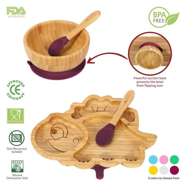 VINSANI BAMBOO DINOSAUR PLATE,BOWL & SPOON SET RED 1010206 - Image 2