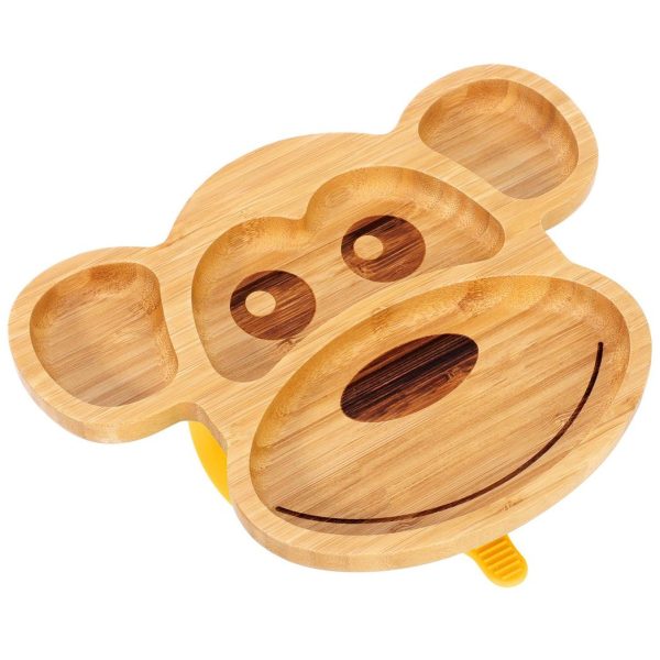 VINSANI BAMBOO MONKEY PLATE,BOWL & SPOON SET YELLOW 1010214 - Image 2