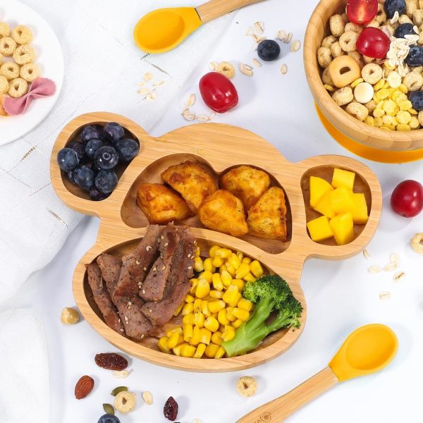 VINSANI BAMBOO MONKEY PLATE,BOWL & SPOON SET YELLOW 1010214 - Image 7