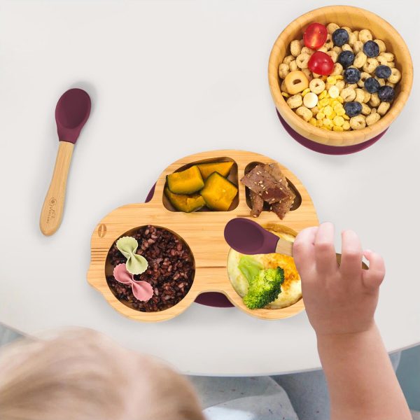 VINSANI BAMBOO CAR PLATE,BOWL & SPOON SET RED 1010212 - Image 6