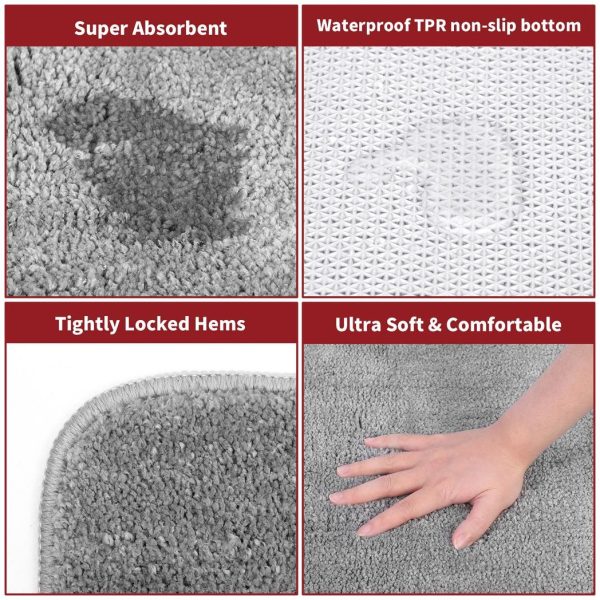 VINSANI BATH MAT 50X80cm L.GREY 1010159 - Image 8