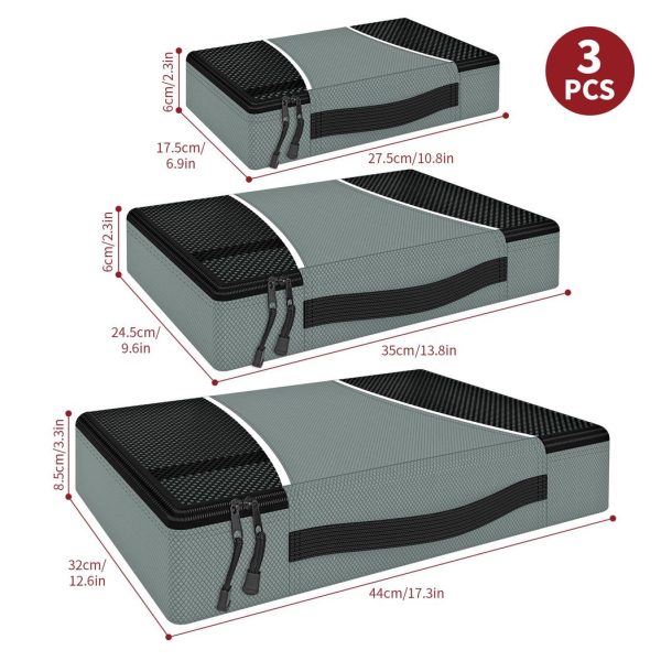 VINSANI 3PK PACKING CUBES GREY 1010131 - Image 5