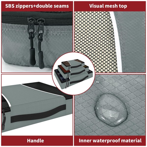 VINSANI 3PK PACKING CUBES GREY 1010131 - Image 2