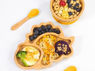 VINSANI BAMBOO DINOSAUR PLATE,BOWL & SPOON SET YELLOW 1010202