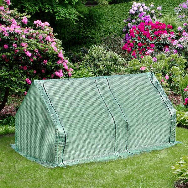 Greenhouse Steel Frame Green Plant Grow Vegetable Flower Zipper Door Cover - Image 2