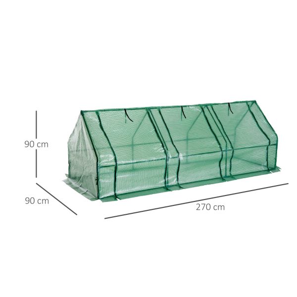 Greenhouse Steel Frame Green Plant Grow Vegetable Flower Zipper Door Cover - Image 3