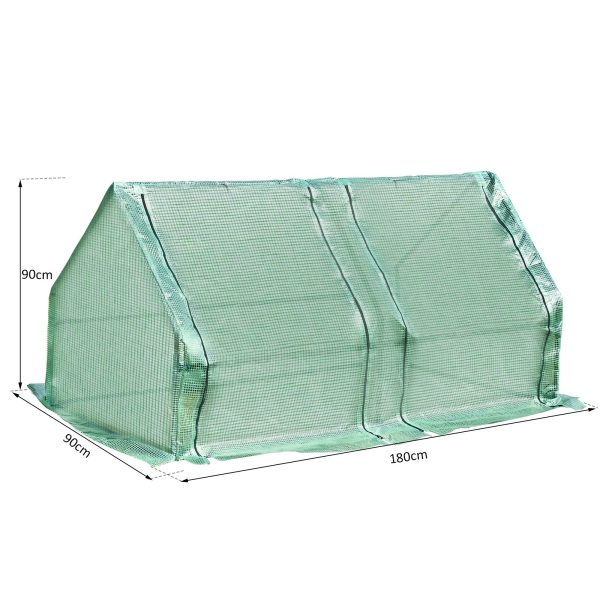 Greenhouse Steel Frame Green Plant Grow Vegetable Flower Zipper Door Cover - Image 4