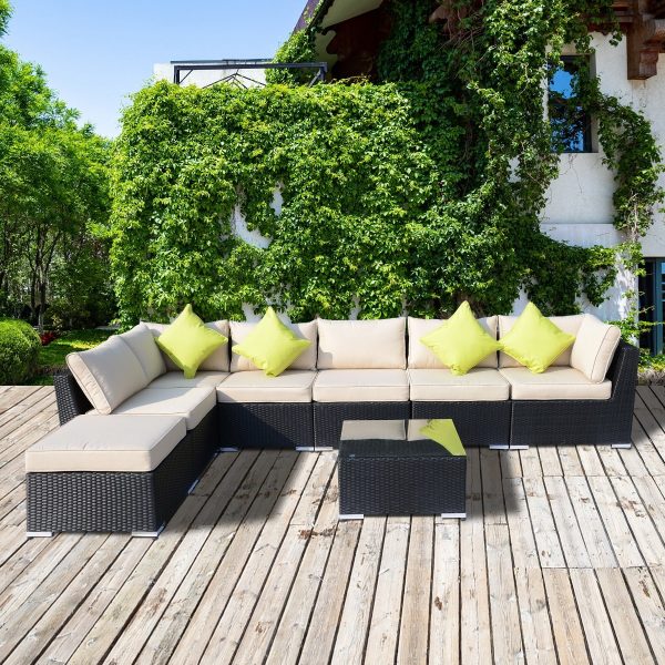8 Pcs Rattan Sofa Set W/Cushions - Image 2