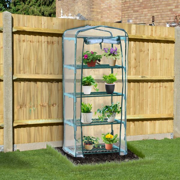 4 Tiers Mini Portable Greenhouse Plant Grow Shed Metal Frame - Image 2