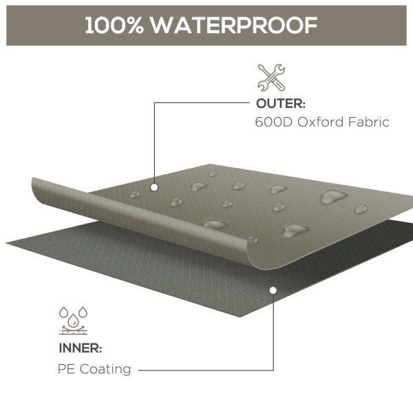 Outsunny 210x140x80cm UV Rain Protective Cover for Garden Rattan Furniture Grey - Image 3