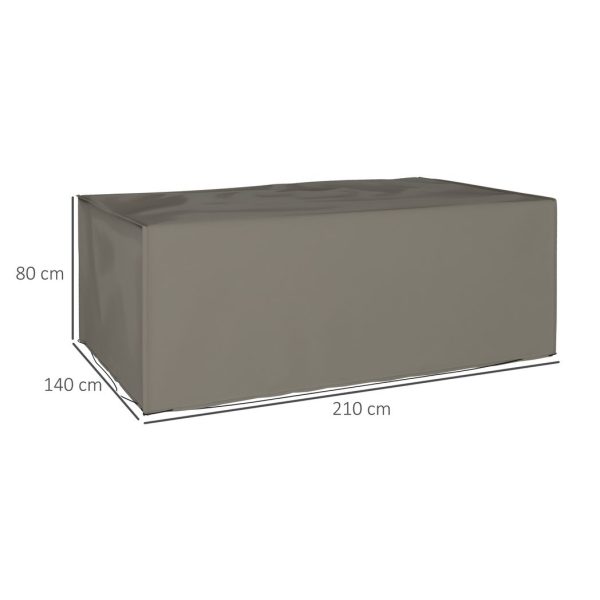 Outsunny 210x140x80cm UV Rain Protective Cover for Garden Rattan Furniture Grey - Image 5