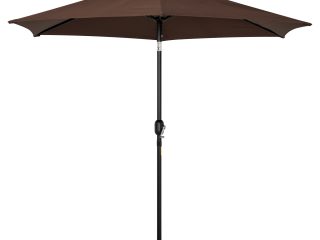 2.7M Patio Tilt Umbrella Sun Parasol Outdoor Sun Shade Aluminium Frame & Crank