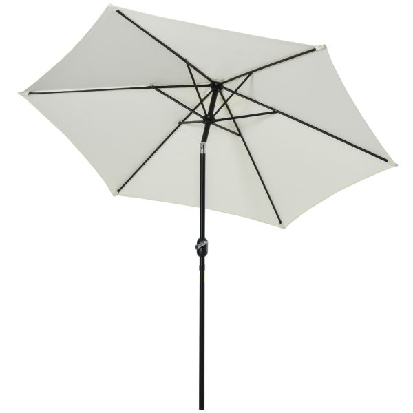 2.7M Patio Tilt Umbrella Sun Parasol Outdoor Sun Shade Aluminium Frame & Crank - Image 2