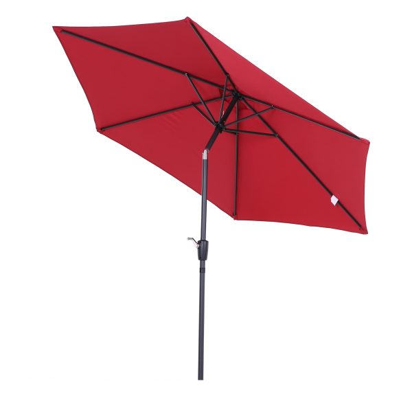 2.7M Patio Tilt Umbrella Sun Parasol Outdoor Sun Shade Aluminium Frame & Crank - Image 4