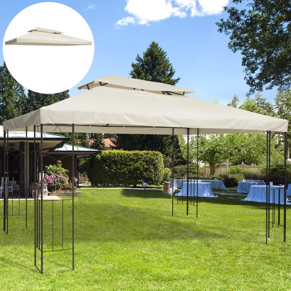 3x4m Gazebo Replacement Roof Canopy 2 Tier Top UV Cover Sun Awning Shelters - Image 2