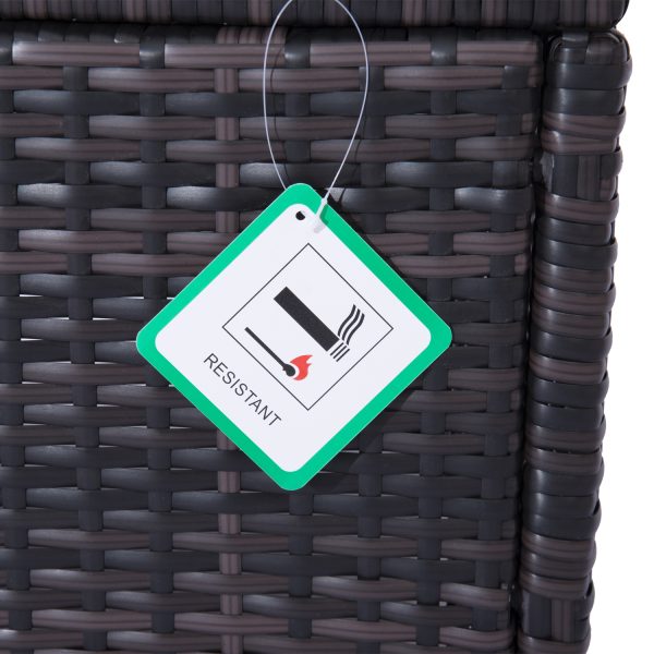 Rattan Footstool Wicker Ottoman with Padded Seat Cushion Furniture 50x50x35 cm - Image 5