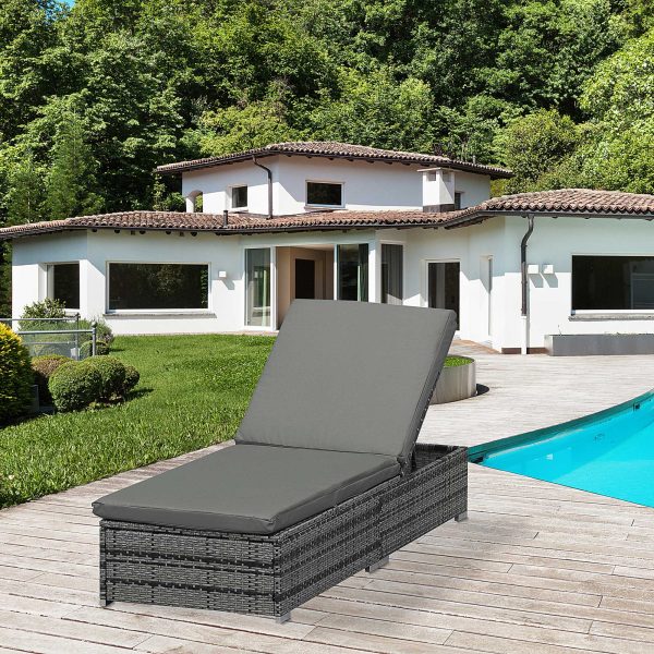 Rattan Outdoor Garden Reclining Sun Lounger - Image 2