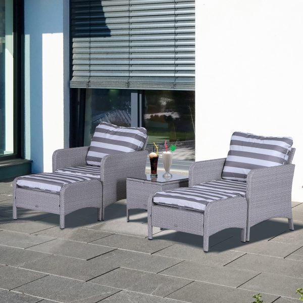 5-Piece PE Rattan Outdoor Garden Furniture Set - Image 2