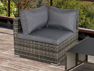 PE Rattan Wicker Corner Sofa Garden Furniture Single Sofa Chair w/ Cushions