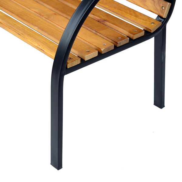 Garden Bench, 122Lx60Wx80H cm-Steel/Wood - Image 6