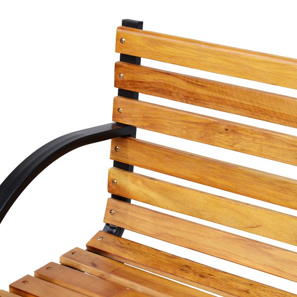 Garden Bench, 122Lx60Wx80H cm-Steel/Wood - Image 7