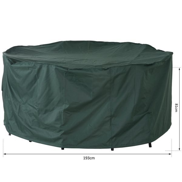 PVC Coated Large Round 600D Waterproof Outdoor Furniture Cover Green - Image 2