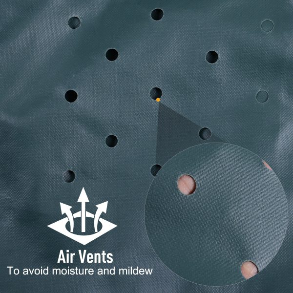 PVC Coated Large Round 600D Waterproof Outdoor Furniture Cover Green - Image 6