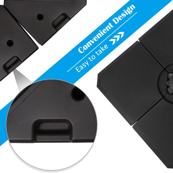 HD Polyethylene Sand or Water Fillable Parasol Base Black - Image 4