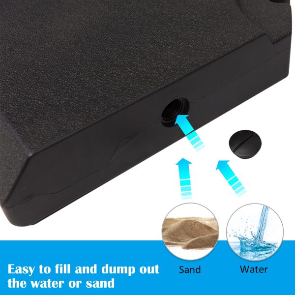 HD Polyethylene Sand or Water Fillable Parasol Base Black - Image 5