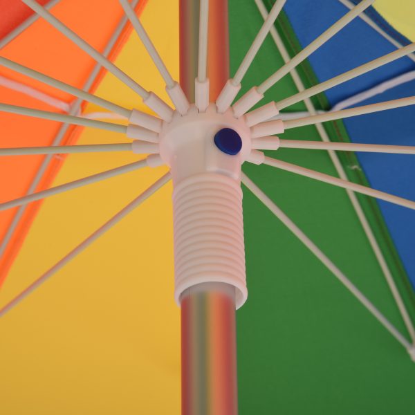 2.4m Beach Umbrella with Sand Anchor Adjustable Tilt Carry Bag - Image 7