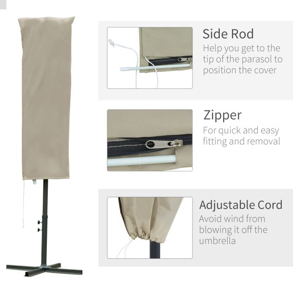 Cantilever Umbrella Cover Outdoor Parasol Protector Weatherproof with Zipper - Image 2