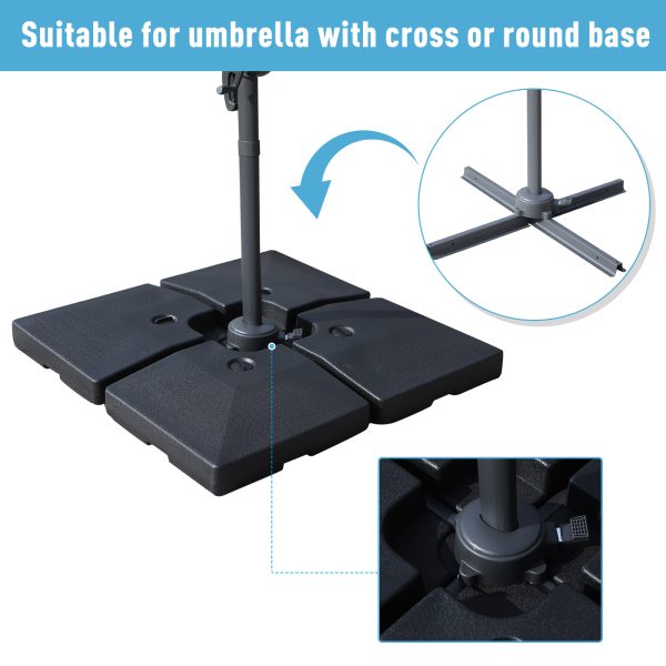 4pc Portable Umbrella Base Weights Outdoor Square Parasol Holder Anchor Stand - Image 3