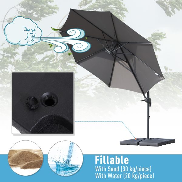 4pc Portable Umbrella Base Weights Outdoor Square Parasol Holder Anchor Stand - Image 4