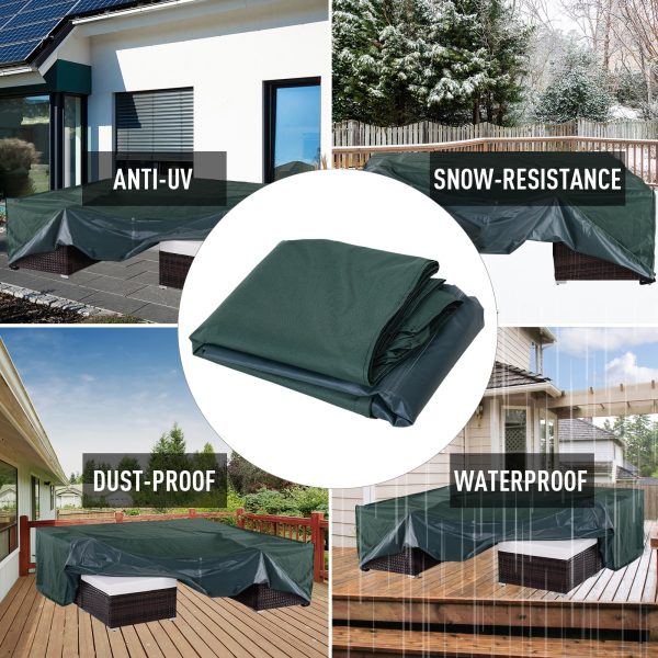 PVC Coated Large Square 600D Waterproof Outdoor Furniture Cover Green - Image 5