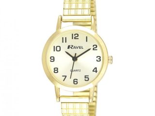 Ravel Womens Slimline Soft Comfort Fit Expander Bracelet Wrist Watch R0201.11.2s