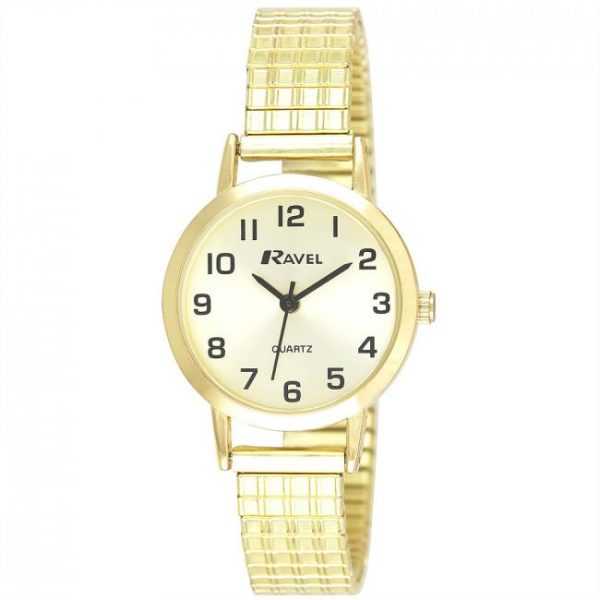 Ravel Womens Slimline Soft Comfort Fit Expander Bracelet Wrist Watch R0201.11.2s